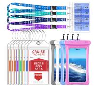 Etiquetas de Equipaje XXL para Cruceros, Porta-Tarjet (19 * 11cm*16) | Juego de etiquetas para equipaje de crucero, con soporte de identificación y cordón, imprescindible para AIDA, TUI y MI barco