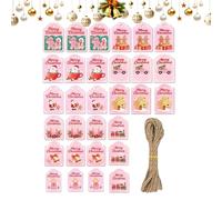 Etiquetas de Feliz Navidad - 30 Piezas Etiquetas Decoraciones - Etiquetas De Madera Para Artesanía Con Agujeros | Para Costura Cumpleaños Halloween Regalos Festivos Familiares Agradecimientos