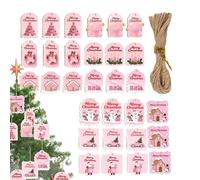 Etiquetas de Feliz Navidad - de tarjetas, etiquetas de madera con cuerda y agujeros - para festividades de Halloween, fiestas, decoraciones familiares de agradecimiento