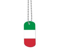 Etiquetas de identificación de bandera de país (collar) Ejército Militar perro de doble cara imprimir banderas del mundo (Italia)