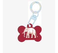 Etiquetas de identificación para mascotas con la bandera de la soberanía siamesa, etiquetas personalizadas para perros y gatos, acrílico en forma de hueso, azul cielo, mediano