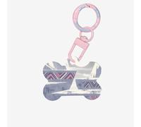 Etiquetas de identificación para mascotas, con luz de neón, ruinas antiguas, etiquetas personalizadas para perros y gatos, acrílico en forma de hueso, rosa claro, pequeño