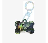 Etiquetas de identificación para mascotas El caballo en cuentos de hadas, etiquetas personalizadas para perros y gatos, acrílico en forma de hueso, azul cielo, pequeño