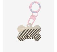 Etiquetas de identificación para mascotas, laberinto de setos, etiquetas personalizadas para perros y gatos, acrílico en forma de hueso, rosa claro, pequeño