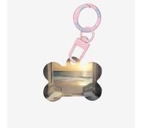 Etiquetas de identificación para mascotas Stairway to Heaven, etiquetas personalizadas para perros y gatos, acrílico en forma de hueso, rosa claro, mediano