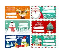Etiquetas de Navidad, etiquetas adhesivas de 60 hojas, etiquetas adhesivas de Navidad de dibujos animados, para festividades, hogar, familiar, manualidades, celebración de temporada, escuela