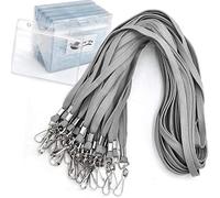 Etiquetas de nombre, cordones grises/soportes para insignias, cordones redondos tejidos y sellables horizontalmente, impermeables, de plástico transparente, con soporte para identificación, insignias