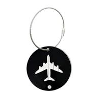 Etiquetas de nombre de viaje - Identificador de maleta, etiqueta de diseño de avión, etiqueta de equipaje de doble cara de metal para de viaje, mochila, a cuadros, equipo de vuelo