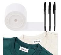 Etiquetas de nombre para planchar para ropa, etiquetas de nombre personalizadas para ropa de niños y adultos, etiquetas de ropa, cinta de tela para escribir con 3 bolígrafos, etiqueta de ropa