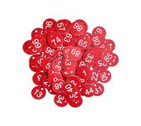 Etiquetas de número de plástico, Etiquetas numéricas de plástico Paquete multicolor 500/1000 piezas Numeradas 1-500/1000 （Números en 1 lado）(1-500 Red Withe)