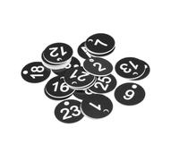 Etiquetas de números de identificación de plástico, 100 etiquetas redondas con números del 1 al 100 con llaveros, etiquetas de identificación acrílicas para taquilla, llaves, equipaje (color negro)