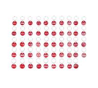 Etiquetas de números de identificación de plástico, 80 etiquetas de números de aleación de aluminio con llaveros para armario de llaves, etiquetas de identificación de equipaje (rojo)