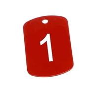 Etiquetas De NúMeros De Metal Etiqueta de número 1-200, placa aluminio Rectangular, llavero personalizado, tarjeta identificación del Club, serie antipérdida Para OrganizacióN(Red,1-100)