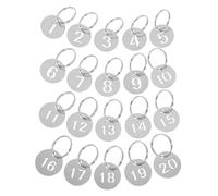 Etiquetas De NúMeros De Metal Placa de 30 Uds., identificador llaves 23,0mm, colgante for, etiquetas Metal numeradas con anillo, nombre casillero, cadena redonda 1-30 Para OrganizacióN