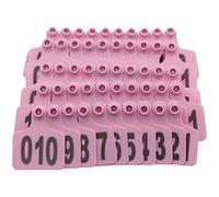 Etiquetas de oreja de ganado, grandes de plástico para ganado, para ovejas, ganado, ternero, cerdo, con número 001-100/101-200/201-300, etiquetas de identificación animal (rosa, 001-100)