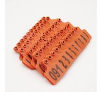 Etiquetas de oreja para mascotas de plástico, etiquetas de pendientes de plástico numeradas para animales, adecuadasOrange 6 * 7.5cm,101 200)