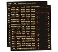 Etiquetas de panel de disyuntor, etiquetas de disyuntor, 2 piezas caja impermeable panel autoadhesivo fácil de leer eléctrico para interruptor de directorio 34F negro