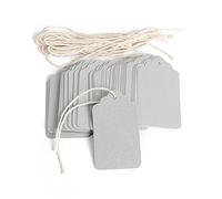 Etiquetas de papel de 70 x 40 mm, etiquetas rectangulares para equipaje de mano, regalos, papel de boda, precios de tienda, paquete de 100 unidades(Plata)