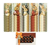 Etiquetas de Pascua, etiquetas de canasta de Pascua - Conjunto de decoración de la etiqueta de primavera de 50 | Etiquetas de bolsas de tratado con bunny con cuerdas para fiestas de Pascua para niños,