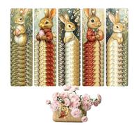 Etiquetas de Pascua, etiquetas de canasta de Pascua - Juego de etiqueta de bolsas de vacaciones de 50 - Etiquetas de bolsas de tratado con bunny con cuerdas para fiestas de Pascua para niños, decoraci