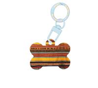 Etiquetas de perro con estampado de nativos americanos, llavero acrílico con forma de hueso de perro, etiquetas de patrón de doble cara para perros y gatos