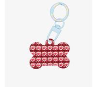 Etiquetas de perro con forma de hueso con impresión de feliz día de San Valentín, colgantes personalizados de doble cara para perros y gatos