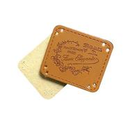 Etiquetas de piel sintética hechas a mano, 96 piezas hechas a mano con etiquetas de cuero para ropa, etiqueta de piel sintética hecha a mano para ropa, parches, accesorios de bricolaje, etiqueta hecha