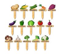 Etiquetas de planta, 15X madera Vegetable Name Etiquetas 5,91x3,15 pulgadas, Durable Garden Markers for Greenhouse, Indoor and Outdoor Planlant Identification, Potting Organization, Seedling Sorting