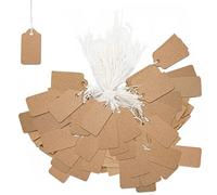 Etiquetas de precio, 500 Pcs Pequeño Papel Kraft Etiquetas de Precio Etiquetas con Cadena Mini Encordado Etiqueta Marrón para Exhibición de la Ropa de Joyería 26x15mm