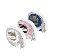 Etiquetas de seda de 12mm x 2m, paquete de 3 compatibles con piezas de motocicletas automotrices para recambios de rotuladoras P12 P12 PRO