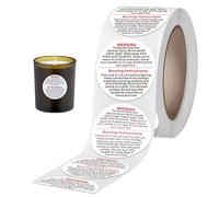 Etiquetas de seguridad para velas - Juego de 500 de 1.5 pulgadas para bricolaje Pegatinas para, etiquetas de advertencia para recipientes de | Tarros de velas, recipientes de hojalata, vela