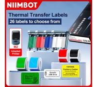Etiquetas de transferencia térmica para impresora Niimbot M2, cinta de transferencia térmica para el hogar y la Oficina, etiqueta adhesiva de papel de 20-50mm de ancho Gold Ribbon