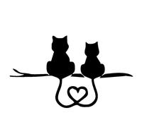 Etiquetas Engomadas del Coche GráFicos Gato,Asudaro Etiqueta Engomada del Coche del Gato Pareja Creativa Gato Divertido Pegatina Vinilo Adhesivos Reflectantes para Coches Y Motos 17,8cmx10,8cm