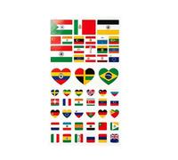 Etiquetas Engomadas Temporales Impermeables De La Cara De La Bandera Nacional, Etiquetas Ovaladas Del Tatuaje Del Ventilador Del Juego De Fútbol Del Labio Del Corazón Que Animan(PA)