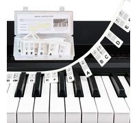 Etiquetas extraíbles para teclado de piano en blanco y negro, 88 teclas para aprendizaje, calcomanías reutilizables para teclas de piano para principiantes