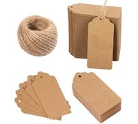 Etiquetas for colgar, 500 unidades, etiquetas de papel Kraft DIY, etiqueta precio, nombre, envoltura colgante boda vintage, regalo, manualidades en blanco for productos, regalos, joyería, ropa(Color3)