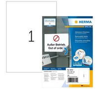 Etiquetas Herma A4 Blanco 210x297 Mm Extraíble Papel 100 Piezas