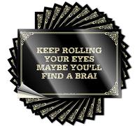 Etiquetas "Keep Rolling Your Eyes Maybe You'll Find A Brai Peel and Stick Wall Decor Durable Vinyl/Funny Construction Farm Animal - Letreros para beber para el hogar y bar
