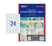 Etiquetas láser redondas Avery Premium, adhesivo removible, 40 mm, paquete de 8,