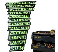 Etiquetas magnéticas para caja de herramientas, 12/24/36 etiquetas impresas en 3D, reutilizables para una fácil organización, para cofres de herramientas, armarios, cajones de garaje y superficies de