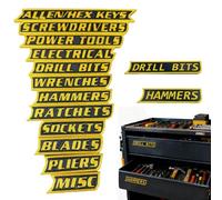 Etiquetas magnéticas para caja de herramientas, 12/24/36 etiquetas impresas en 3D, reutilizables para una fácil organización, para cofres de herramientas, armarios, cajones de garaje y superficies de