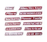 Etiquetas Magnéticas Para Caja De Herramientas,12 Piezas De Pegatinas Magnéticas Para Baúl De Herramientas - Etiquetas Para Carros De Acero | Para Casa Cajón Armario Armario Armario Oficina