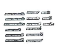 Etiquetas magnéticas para caja de herramientas, accesorios de organización para caja de herramientas, etiquetas reutilizables para caja de herramientas, para almacenamiento, organización, taller