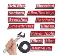 Etiquetas Magnéticas Para Caja De Herramientas | Organizadores Para Cajones Con Adhesivos Magnéticos | Etiquetas Reutilizables Para Cajones De Caja De Herramientas,Para Identificar Garaje Armario Tall