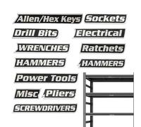 Etiquetas magnéticas para cajas de herramientas, etiquetas magnéticas para el cofre de herramientas, etiquetas de acero para carritos de garaje, negocios, aula, taller, oficina, dormitorio