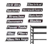 Etiquetas Magnéticas Para De Herramientas | 12 Piezas De Etiquetas Magnéticas Para Cofre De Herramientas,Marcadores Para Carros De Acero | Para Garaje Taller Oficina Aula Residencia Estudiantil Negoci
