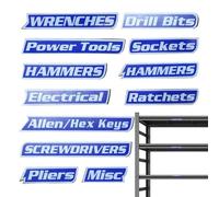 Etiquetas Magnéticas Para De Herramientas - 12 Piezas de Etiquetas Magnéticas para Organizador de Herramientas,Organizadores Para Cofre - Para Hogar Cajón Armario Taller Oficina Colegio