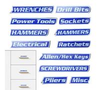 Etiquetas Magnéticas Para De Herramientas,12 Piezas Etiquetas Magnéticas Para Baúl De Herramientas | Organizadores Para Cofre - Para Hogar Cajón Armario Taller Oficina Colegio