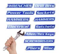 Etiquetas Magnéticas Para De Herramientas | 12 Piezas Etiquetas Magnéticas Para Baúl De Herramientas,Para Gabinetes Metálicos | Para Hogar Cajón Garaje Negocio Taller Oficina Dormitorio