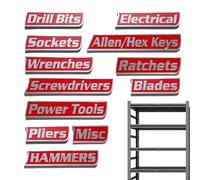 Etiquetas Magnéticas Para De Herramientas 12 Piezas Impresión 3D | Etiquetas Magnéticas Fuertes Organizador De Herramientas De Metal Garaje Taller Cuarto De Servicio Clasificación Marcado